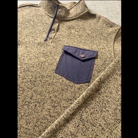 NWT Men’s SOLARIS Pullover in Heathered Goldish-Tan / Navy, Size XL - Picture 3 of 7